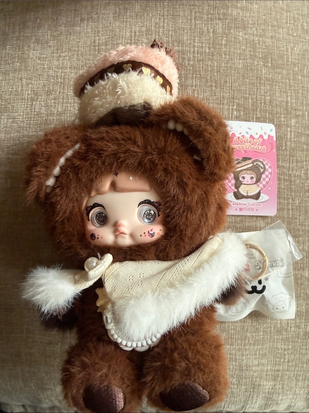 Nommi A bit of sweetheart Plush Brown Bear  Doll Mellow Coco